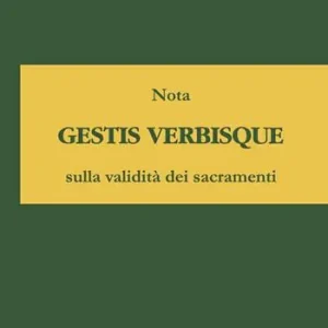 Dagaanbieding Nota gestis verbisque sulla validità dei sacramenti