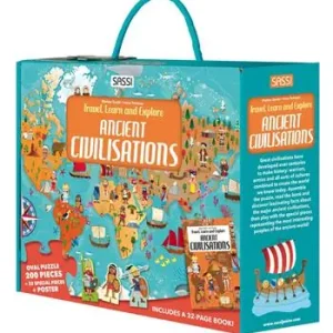 Ancient civilisations. Travel, learn and explore. Ediz. a colori. Con 32 formine. Con puzzle ovale. Con Poster Koop Vandaag